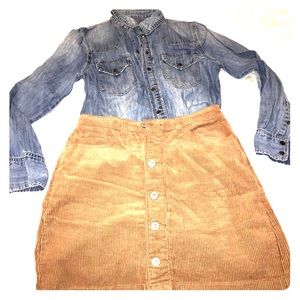 Cute Tobaccoo corduroy hi rise skirt, 3, NWT